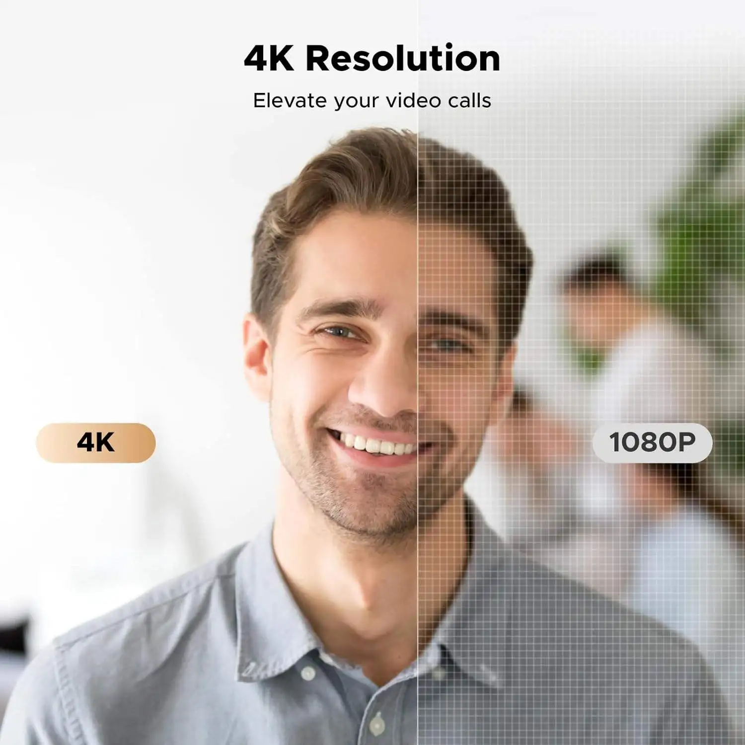UGREEN 4K  cam for PC Ultra HD 1080P 30FPS   Camera with Microphone, Privacy Cover, 70° Fov, PDAF Autofocus