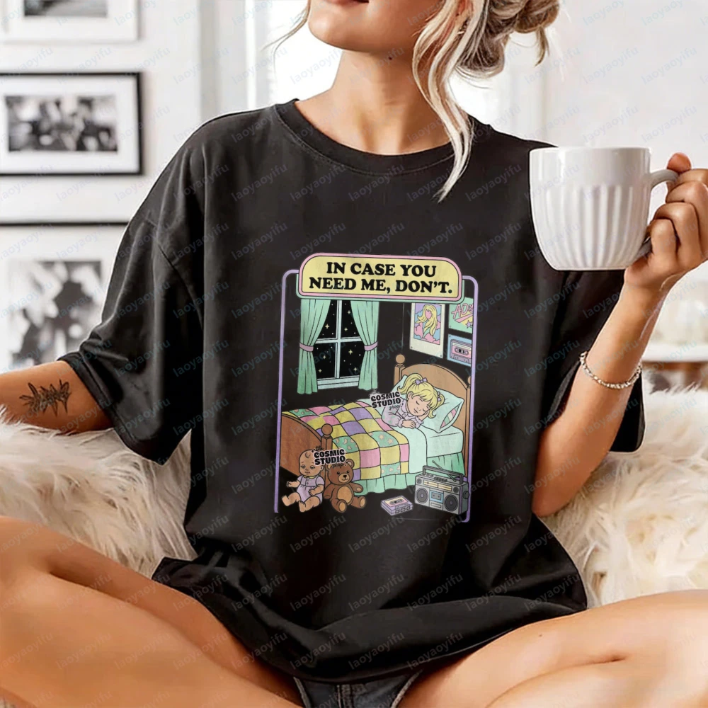 Mental Health Meme Graphic Tshirt for Women Retro Girl Bedroom Introvert Casual Cotton Tops 90s Harajuku Kawaii Trend Ropa Mujer