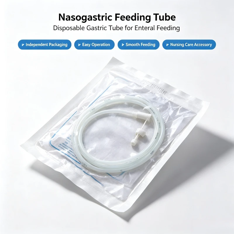 10PCS Disposable Silicone Gastric Feeding Tube Nasogastric Set Medical Oral Adapter Pump Syringe Irrigation Medication Single
