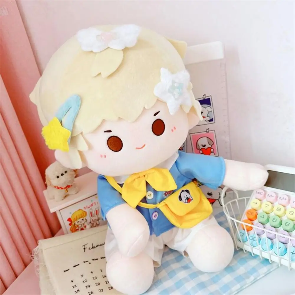 

4Pcs/Set School Uniform 40cm Cotton Doll‘s Clothes Messenger Bag DIY Dress Up Idol Plush Doll Clothes Multicolour Shirt