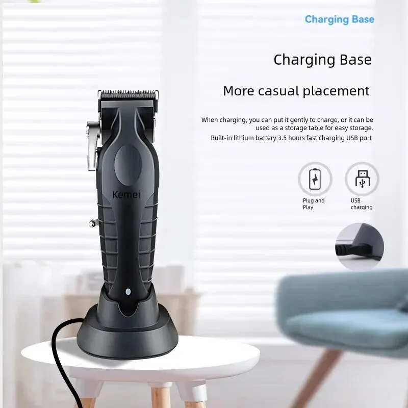 Kemei Km-2296 مشابك شعر احترافية للرجال الحبل/اللاسلكي قص الشعر أطقم الشعر أداة تهذيب اللحية الحلاق مشابك شعر الرجال