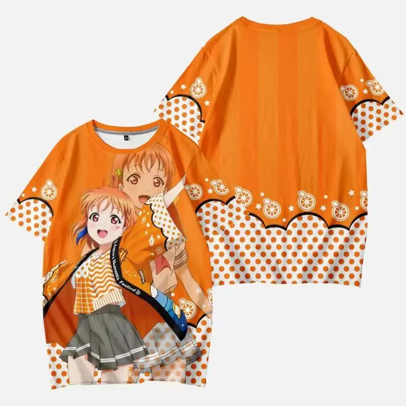 Camiseta Anime Love Live Sunshine 3D para hombres y mujeres, camisetas gráficas de Cosplay, Takami, Chika, Sakurauchi, Riko, Kanan, Matsuura,