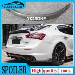 YKSRDNF For Maserati Ghibli Carbon Fiber Spoiler M157 Trunk Lid 4-door Sedan 2014 - 2021 Ghibli M157 Rear Trunk Spoiler Wings