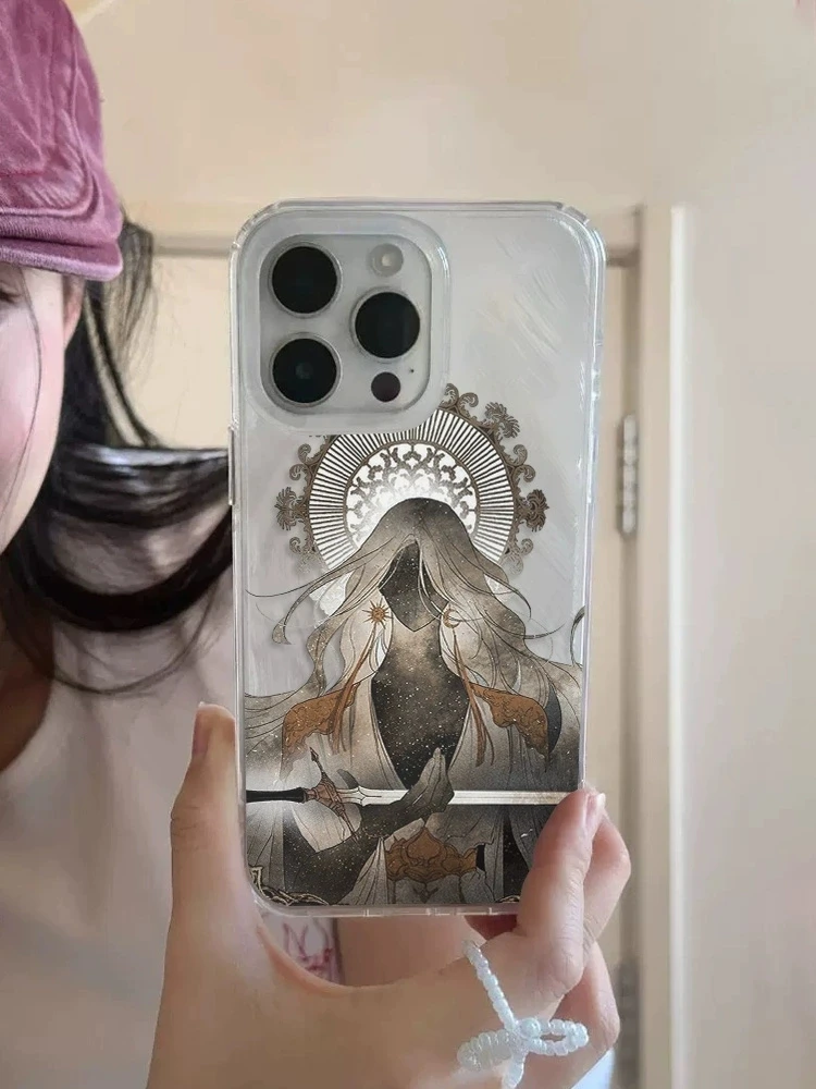 

For iPhone 16 15 Pro 14 13 Pro Max 12 11 Plus Compatible Luxury Male Female Design Shockproof Camera Protection Cover Hazey God