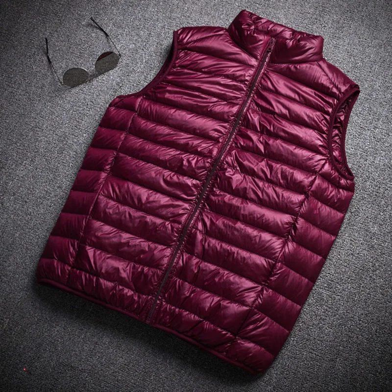 Men's Sleeveless Puffer Jackets 2023 New Autumn Winter White Duck Down Keep Warm Lightweight Packable Vest Coats