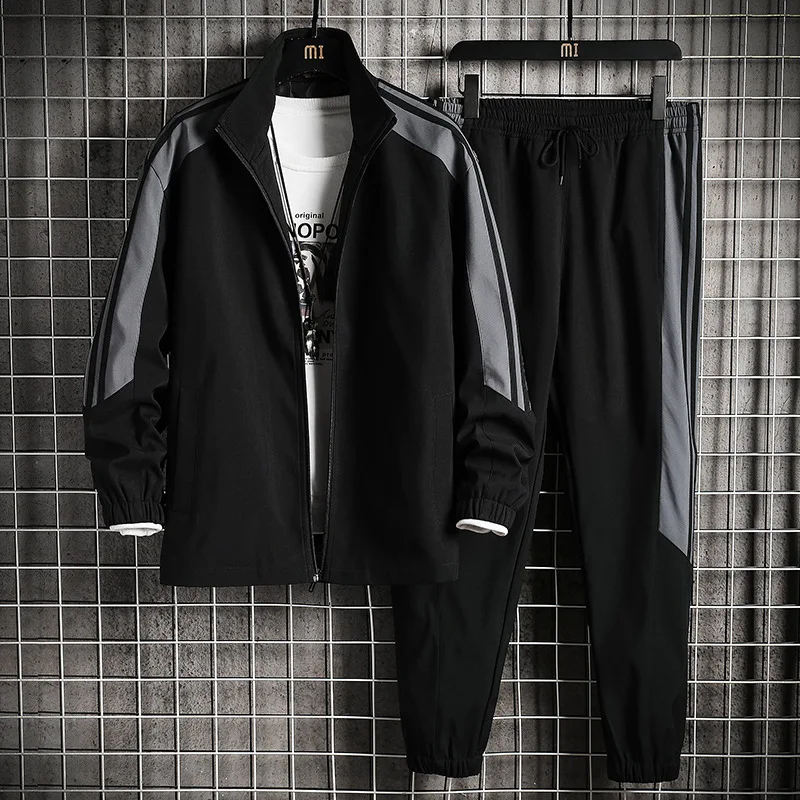 Men\'s Sports Jacket Pants Two-piece Suit Spring Autumn New High Quality Casual Top Male Jogger Zipper Men Summer Sportswear Suit