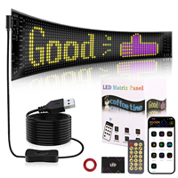 Flexible Programmable LED Display, Scrolling Sign with Text/Graffiti, Bluetooth App Control, USB 5V for Car, Shop, Bar, Events