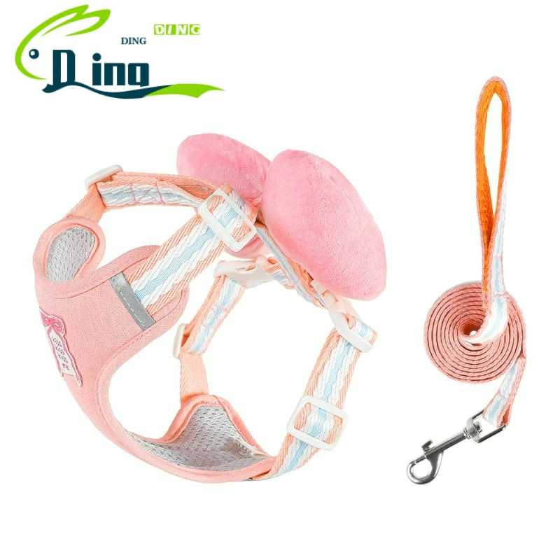 

Поводок для собак с бабочкой, жилет-шлейка для собак, дышащий, регулируемый, с защитой от побега, для маленьких и средних собак