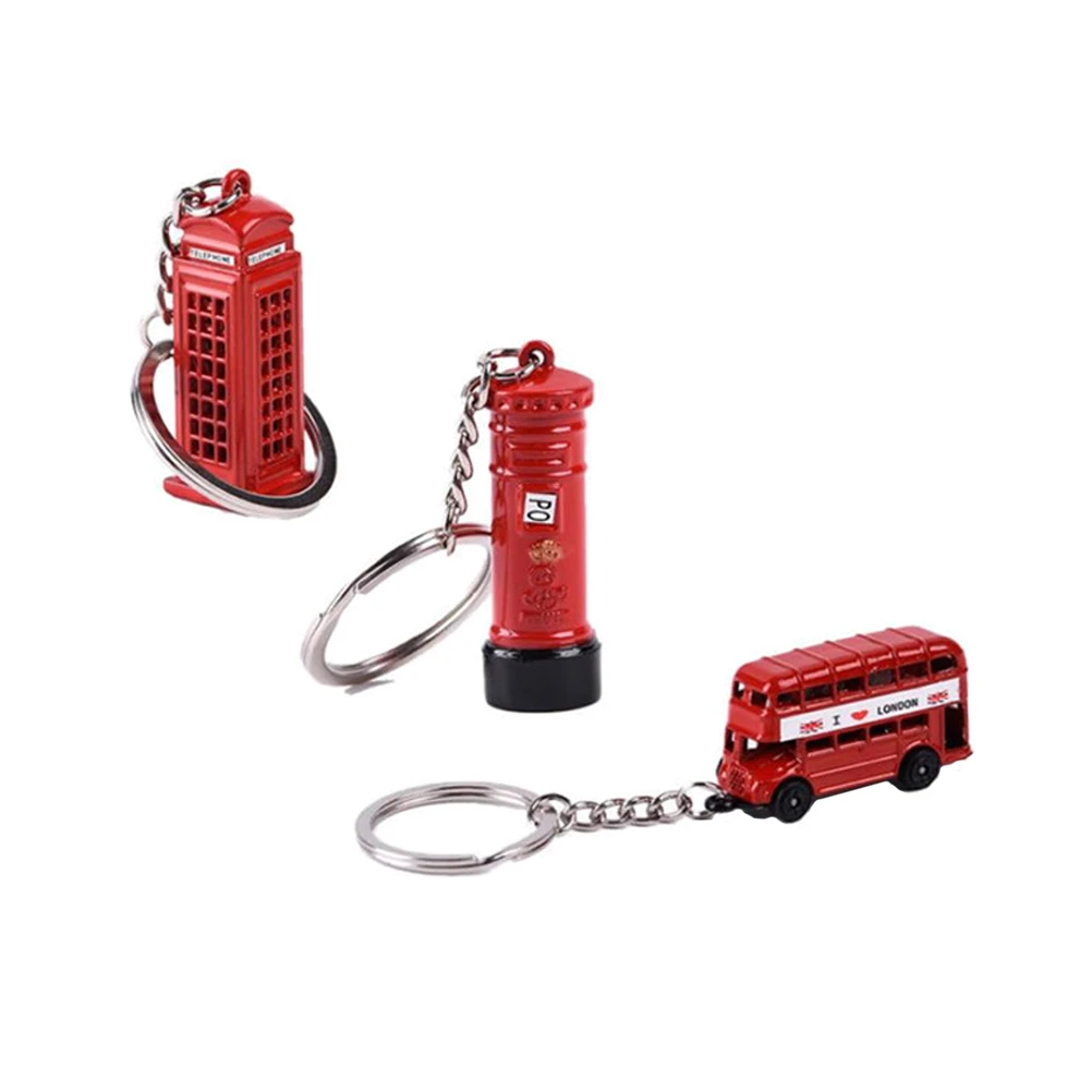 

3 PCS/Set Souvenir Keychain Telephone Booth London Ring Souvenirs Fine Workmanship with