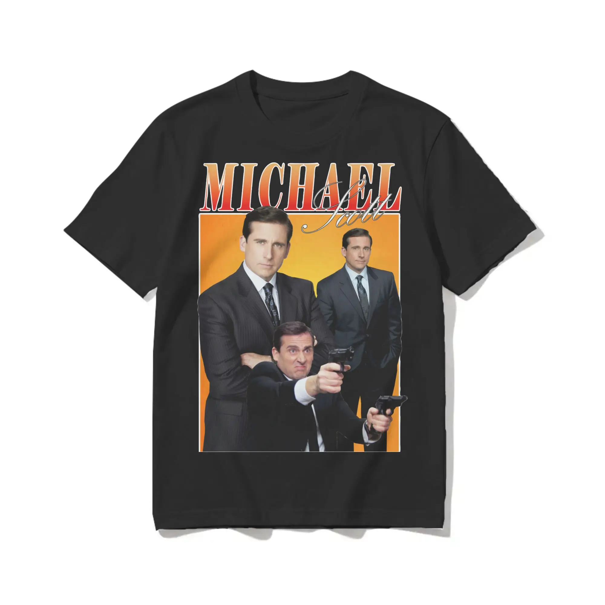 Michael Scott Homage T Shirt for Men Women Pure Cotton Funny T-Shirts Round Neck The Office Tees Short Sleeve Clothes Plus Size
