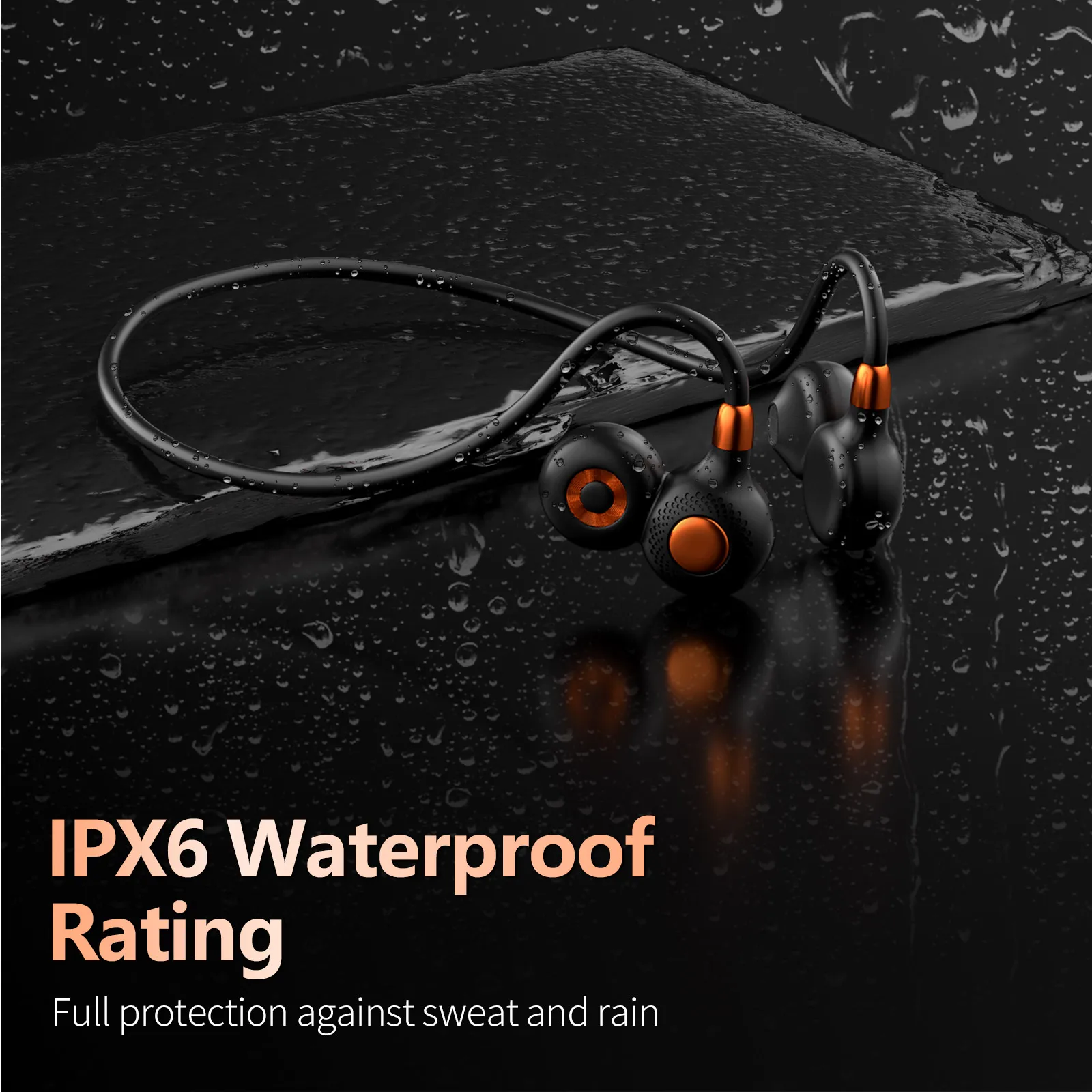 Open Ear Sport Headphones Wireless Air Conduction Earphones with Mic IPX6 Water Resistant 10 Hrs Battery Bluetooth 5.3 Earbuds