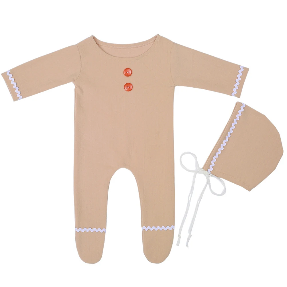 

1 set 1 Set Long Sleeve Romper Newborn Bodysuit With Hat Cute Infant Bodysuit Infant Baby Romper Outfit For Photography Party