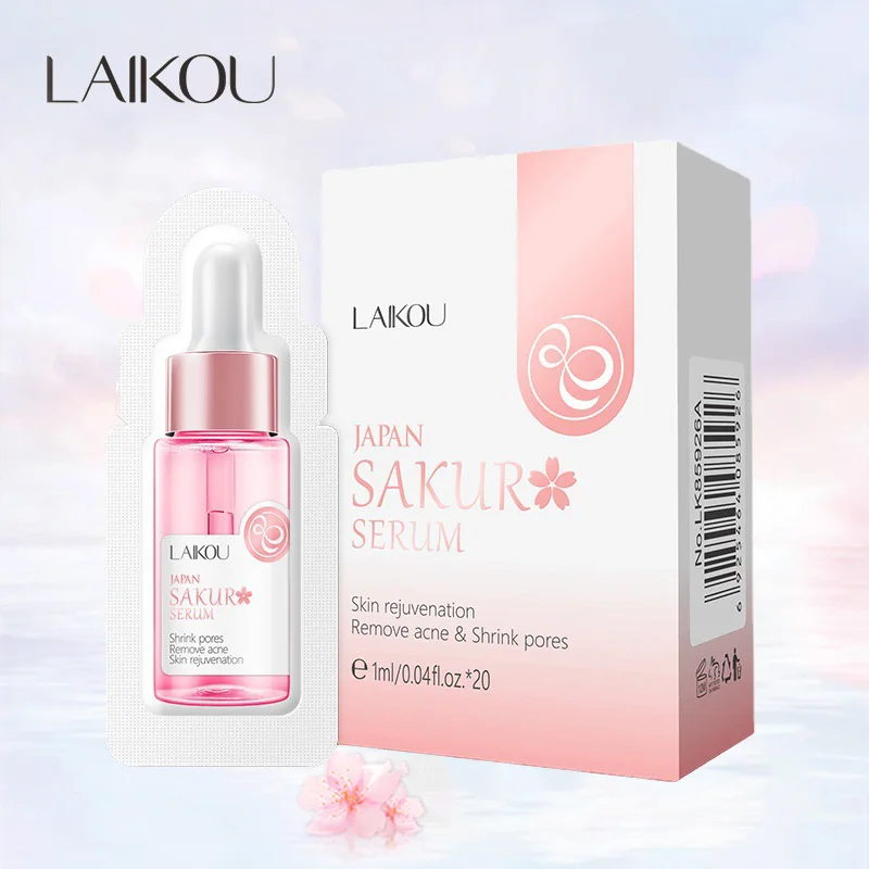 LAIKOU 20pcs Japan Sakura Serum Anti-Aging Whitening Moisturizer Nourish Repairing Brightening Rejuvenation Skin Face Serum Care