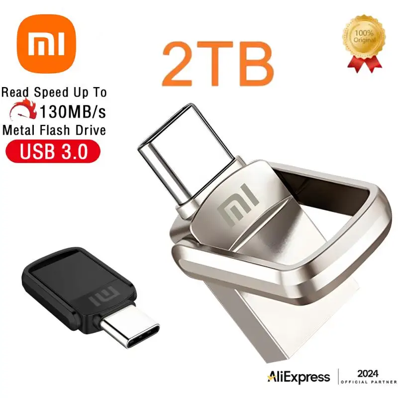 Xiaomi-高速携帯電話ディスク,USB 3.0,デュアルインターフェイス,金属フラッシュメモリ,128 GB, 256 GB, 512GB 1t,2t