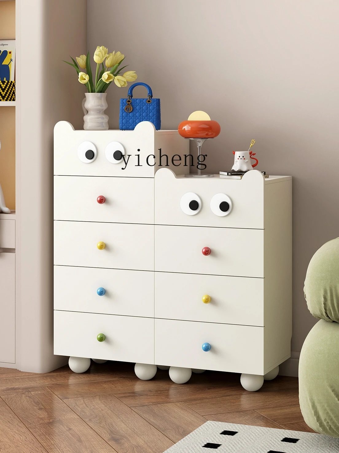 ZC Children's Room Small Chest of Drawers Chest of Drawer Boys and Girls Bedroom Toy Storage Cabinet