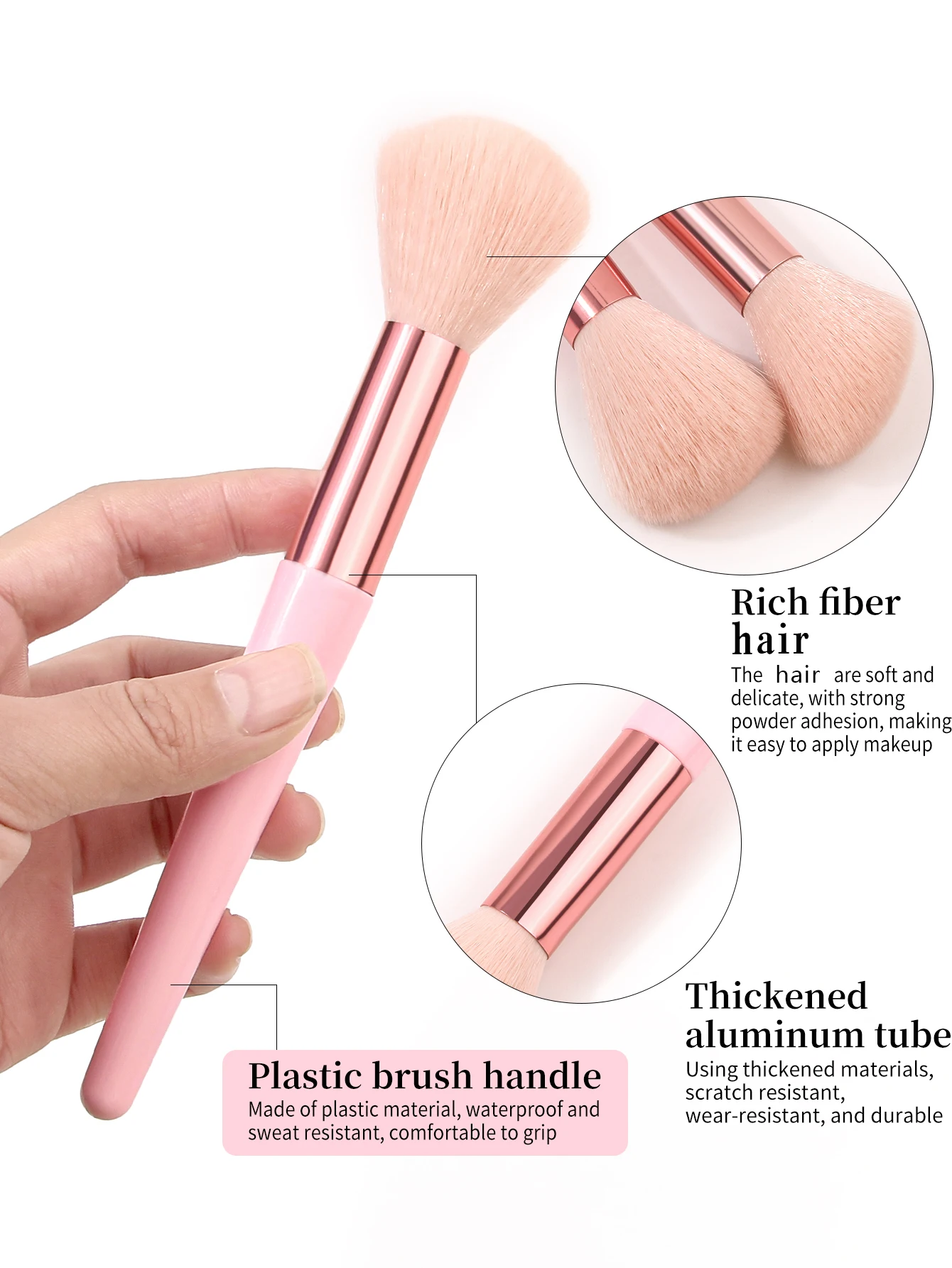 مجموعة فرش مكياج للمبتدئين مكونة من 15 فرشاة مكياج لا تفقد الشعر للفتيات باللون الوردي وفرشاة ظلال العيون وفرشاة أحمر الخدود وفرشاة فضفاضة سهلة الاستخدام ومحمولة