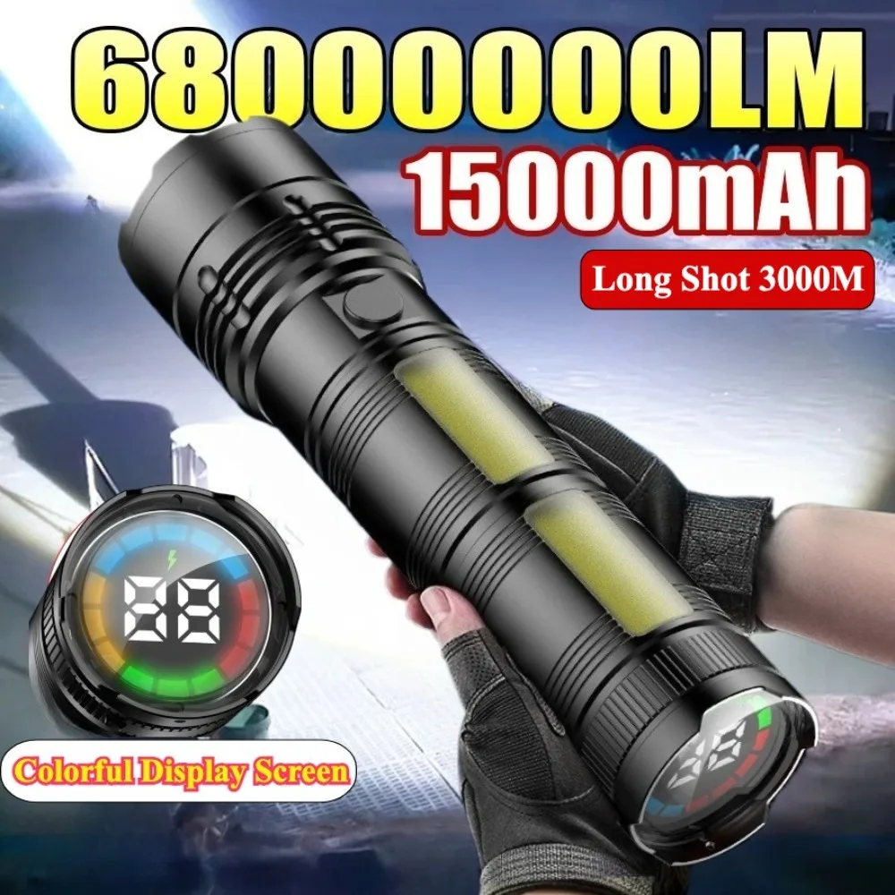 

Суперяркий белый лазерный светодиодный фонарь с боковым COB-светом, регулируемым фокусом, перезаряжаемый, ручной, для кемпинга и активного отдыха