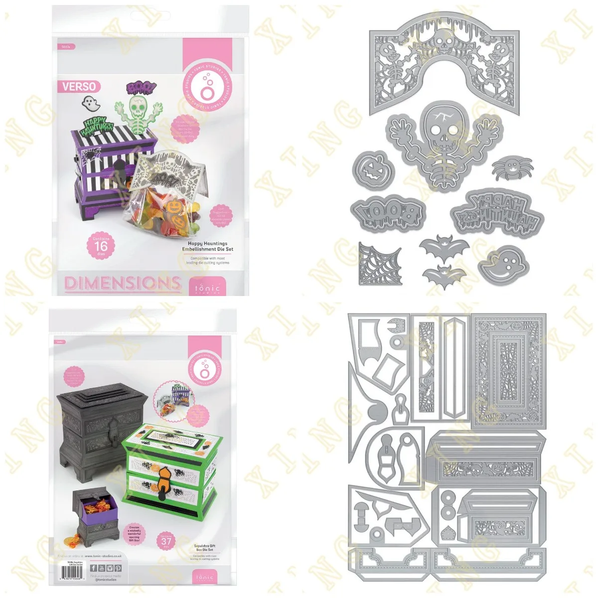 

Happy Hauntings Halloween Sepulchre Box New Metal Cutting Dies Diy Scrapbook Paper Diary Decoration Card Handmade Embossing