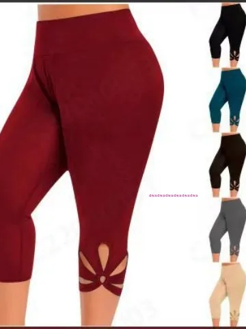 

Women's Slim Yoga Solid Color Beach Comfortable Casual High Elastic Sweatpants Petal Cropped Pants