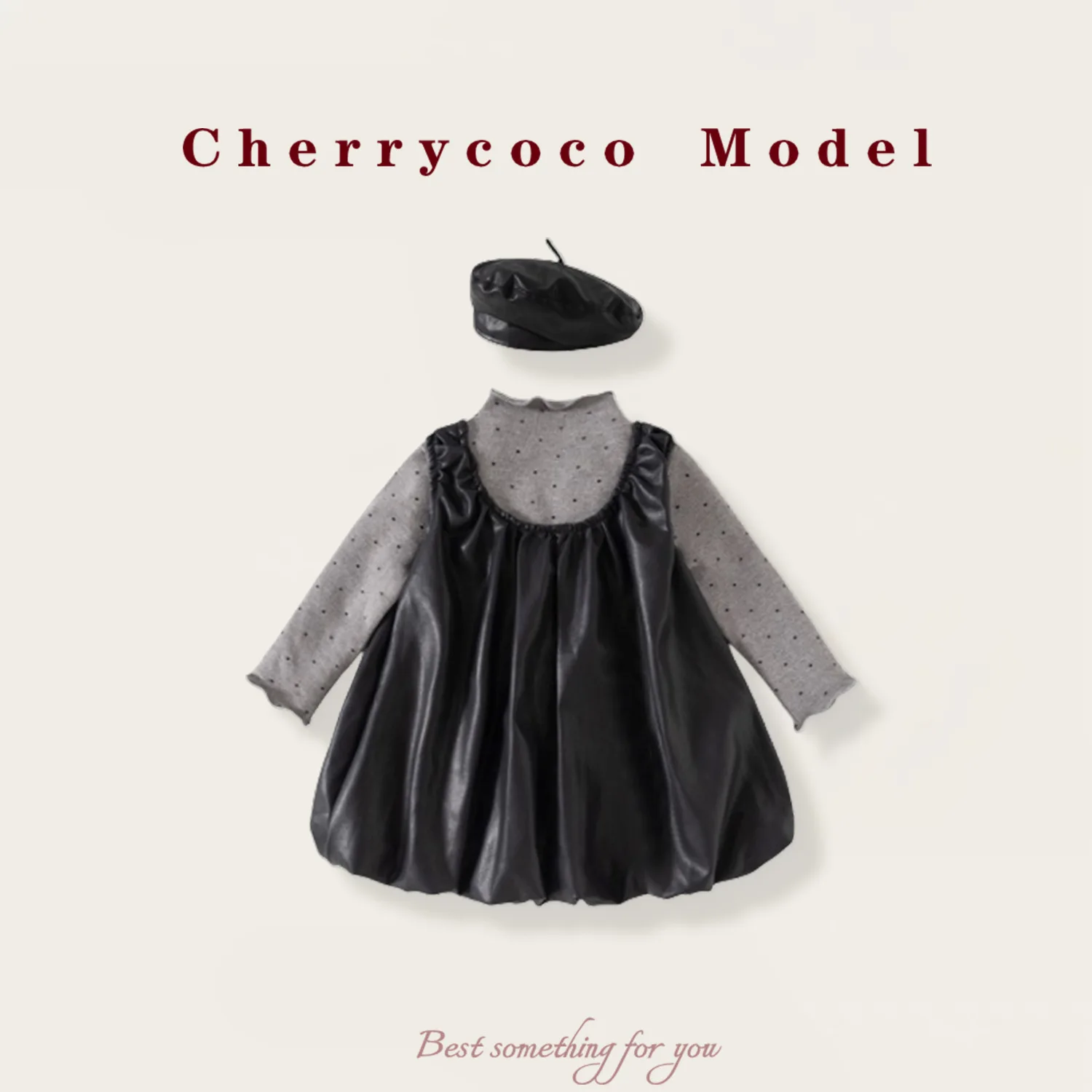Dress Overall Princess Dress Set Grils Children Sweet Cute Fashionable All-matching Comfortable New Autumn Dot Hat