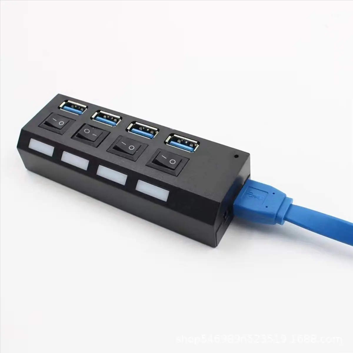 2X USB 3.0 Power Adapter 4 Ports Multi USB Splitter Hub 3.0USB Hub 50CM Cable Hub Docking Station US