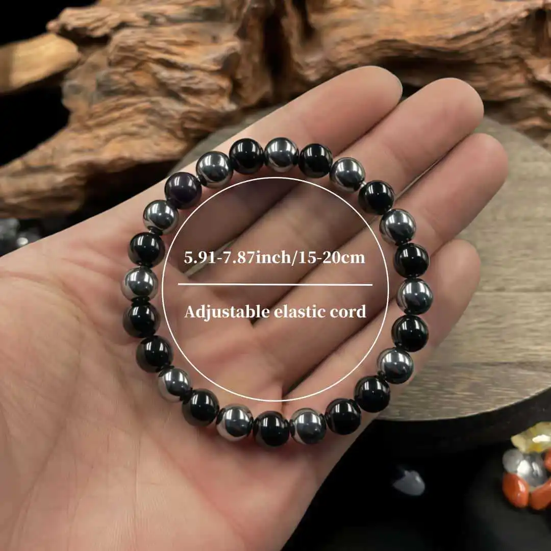 1PC/Lot Obsidian Hematite Relaxation and Serenity Crystal Energy Bracelet For Women Perfect Gift Choice