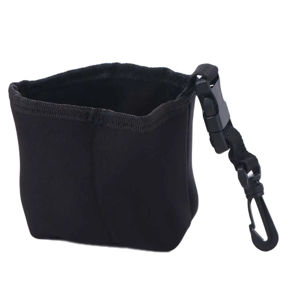 

Leak-Proof Golf Cleaning Bag With Detachable Clip Black Golf Ball Scrub Bag Easy To Carry Lightweight Golf Club Wash Bag