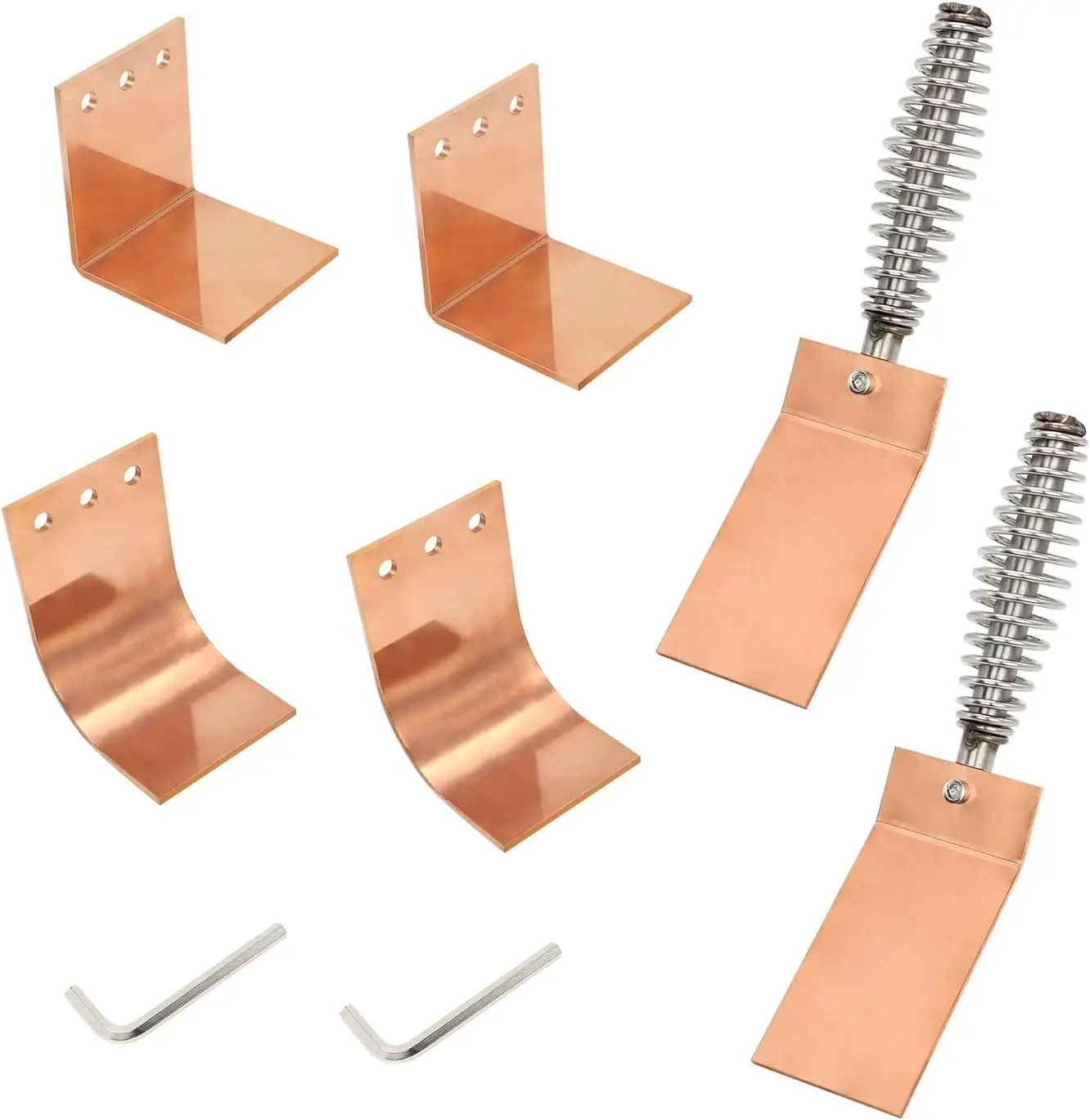

3mm Thick Copper Welding Spoon Set, Flat/Curved/Angle Paddle Backer - 2 Pack for Welders Helper