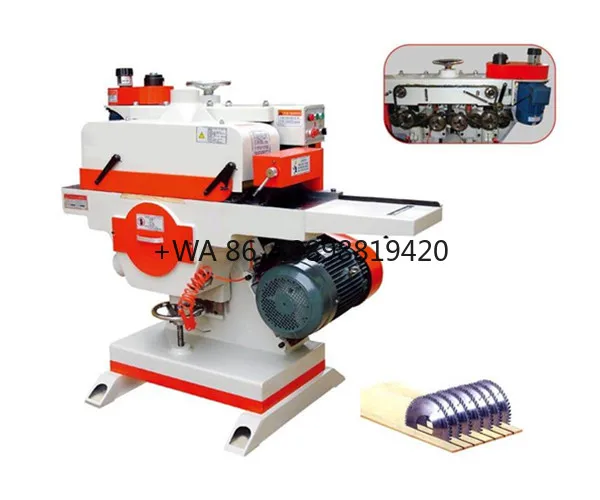 180mm Industrial Furniture Solid Wood Vertical Circular square Timber Cutting Multiple Blade Rip Saw Machine