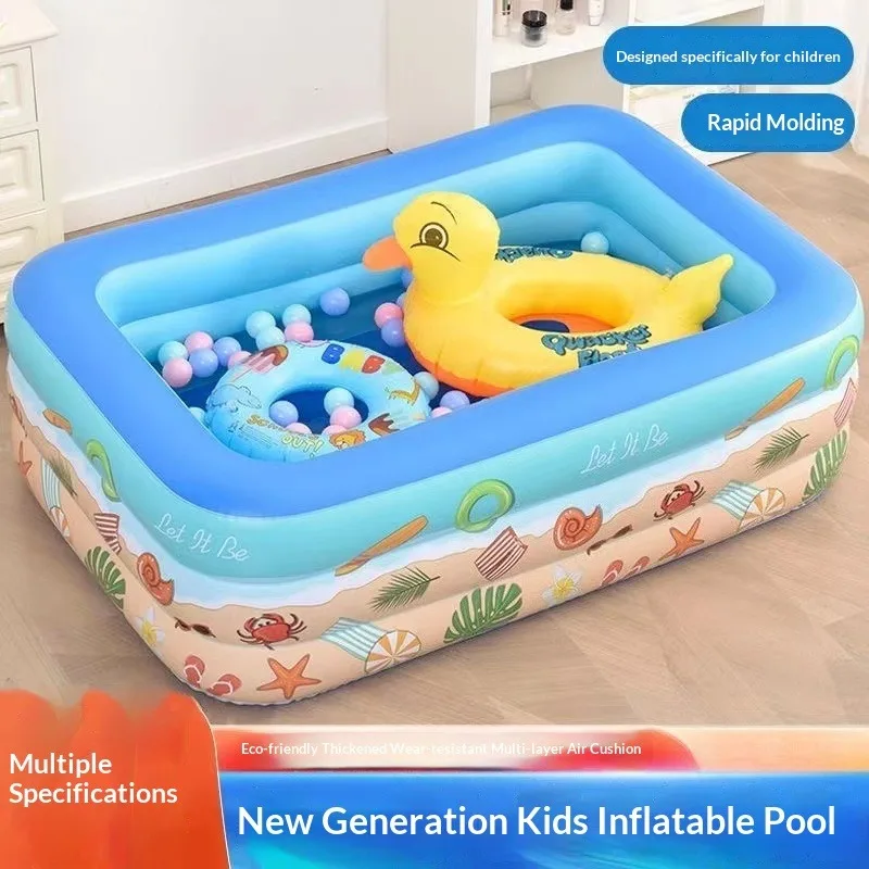 Inflatable Foldable Portable Family Pool Bathtub Baby Kids Adults Outdoor Backyard Garden Camping Durable PVC Easy Setup