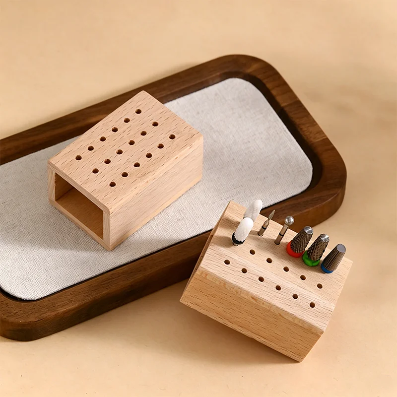 18 Holes Wood Drill Bit Storage Box Nail Milling Cutter Holder 2.35mm Shank Display Stand Nail Polish Head Display Rack