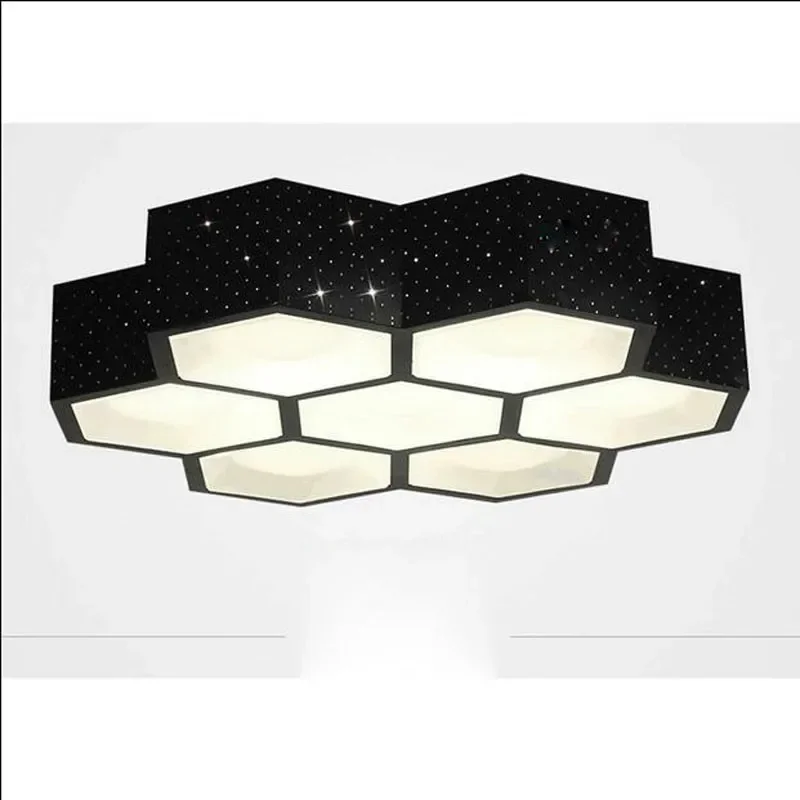 Black&White Simple Fashion Ceiling Light With LED Chip 7 heads Modern Box Iron Lamps Home Lighting Living Room&Bedroom