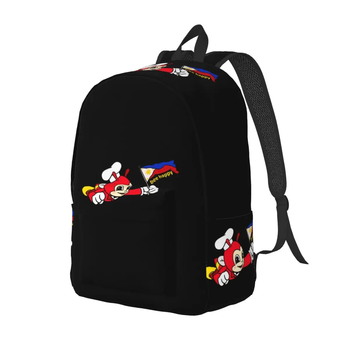 JOLLIBEE BEE HAPPY PHILIPPINE FLAG STICKER Backpack Daypack Large Capacity Kids BookBag School Bag Shoulder Bags for Men Women