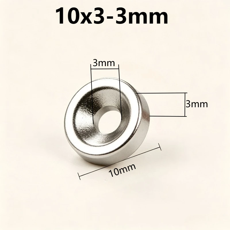 10x3‑3mm N35 Round Countersunk Neodymium Magnet 10*3‑3 mm 3mm Hole Super Strong Permanent NdFeB Magnet for Fridge DIY Industrial