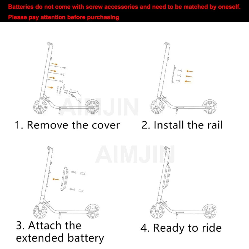 For Xiaomi Segway Ninebot ES1 ES2 ES4 E22 External Battery With Bracket or Built-in 36V 5200mah Lithium Battery pack