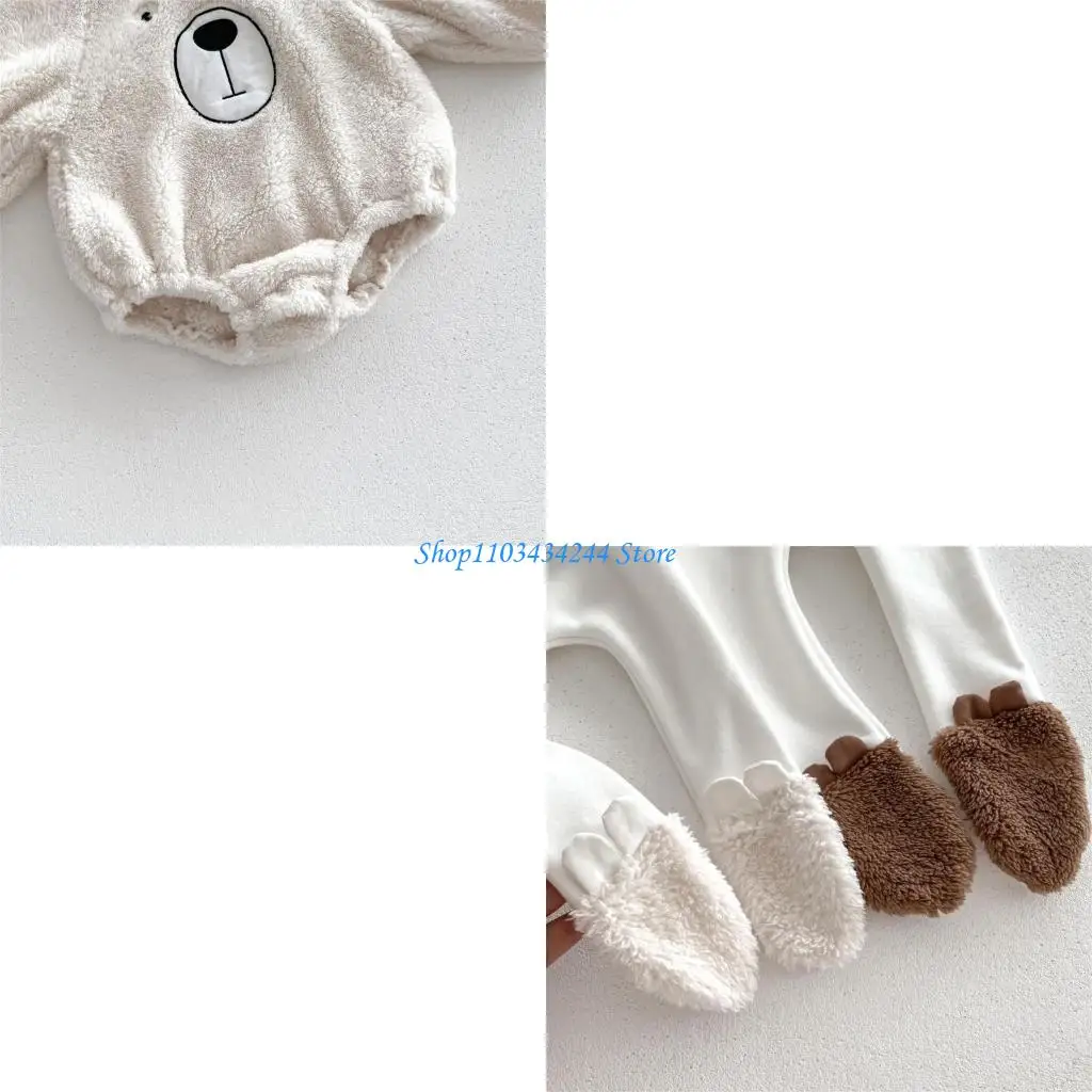 

Soft and Warm Baby Outdoor Wear Comfortable Plush Jumpsuit with Matching Tights for Everyday Wear & Party Use