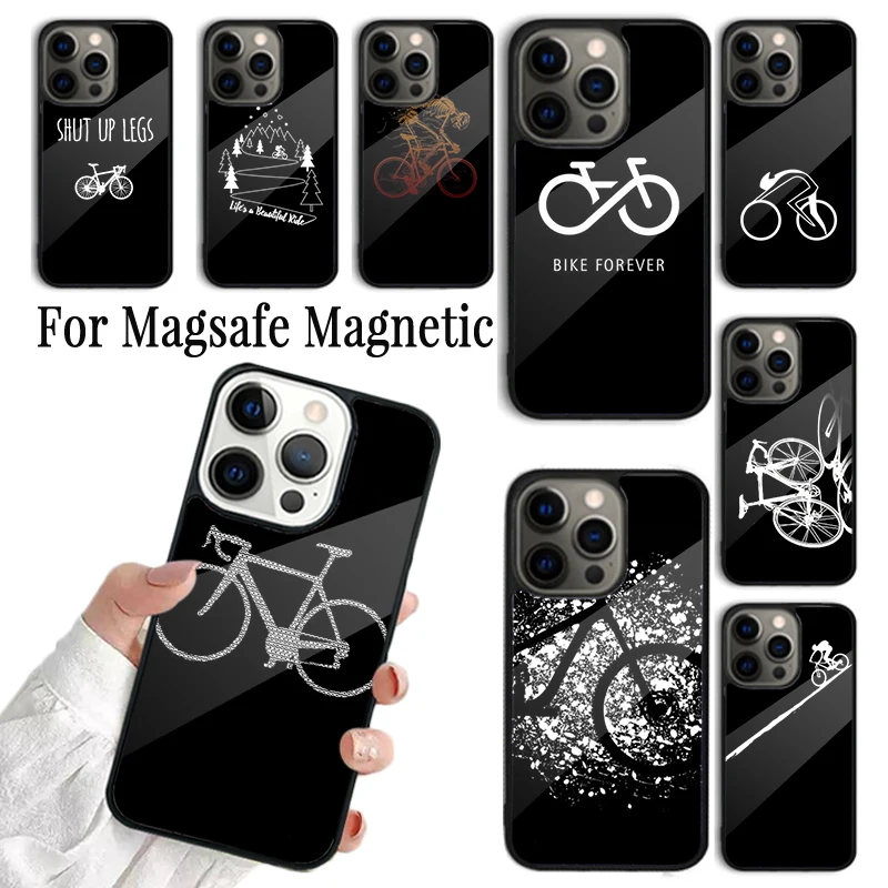 Phone Case For iPhone 16 15 14 13 12 Pro Max Plus Magsafe Magnetic Wireless Charging mtb mountain bike cycling cyclist bicycle