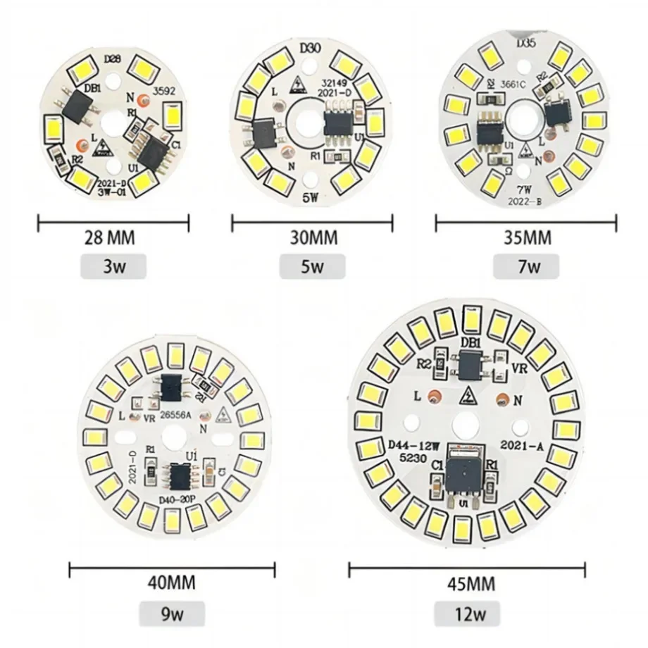 Żarówka LED YzzKoo Patch lampka SMD okrągła moduł światła płyta źródłowa żarówka AC 220V Led typu Downlight reflektor LED