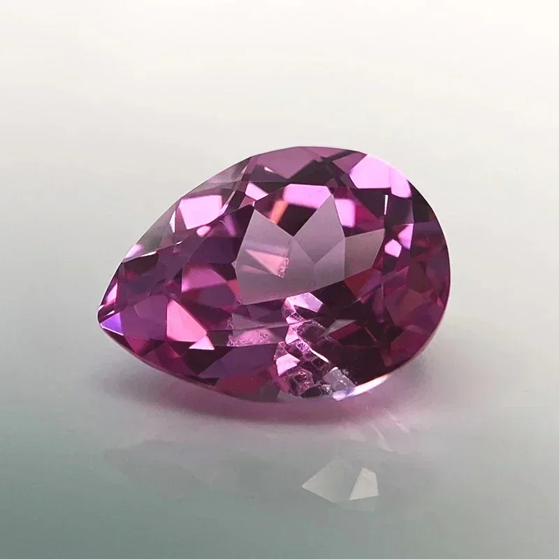 

L-Lab Grown Sapphire Pear Shape Pink Color VVS1 Gemstones for Charms Jewelry DIY Making Accessories Selectable Certificate