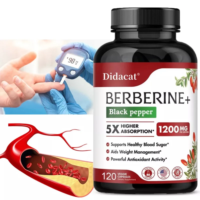 Suplemento bereberina 1200 mg por servicio: altamente absorbente, salud del corazón, gestión del peso, antioxidante
