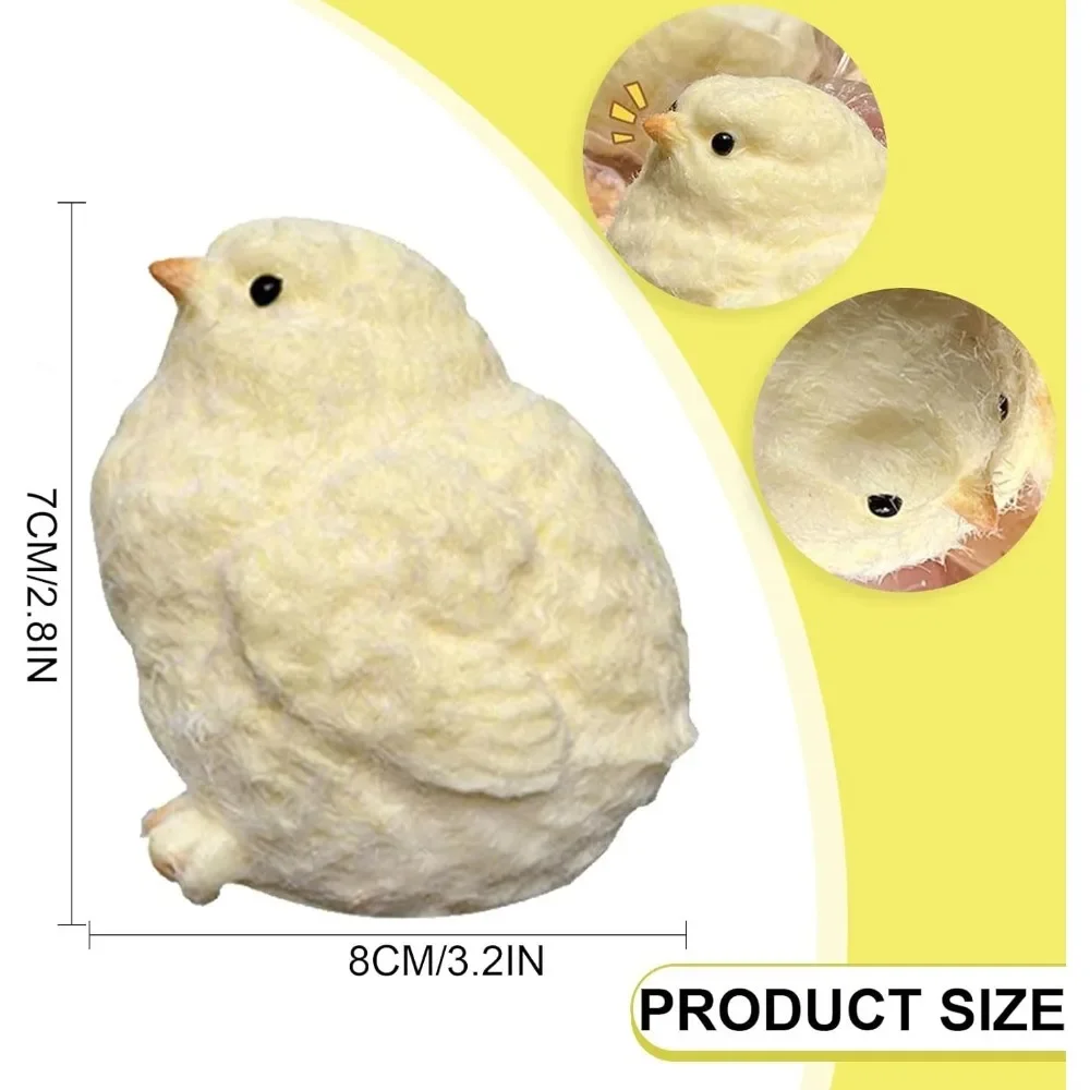 Squishy Handmade Yellow Big Chicken Stress Relief Toys Cure Office Stress Reliever Vent Fidget Toys for Kids Adults Gift