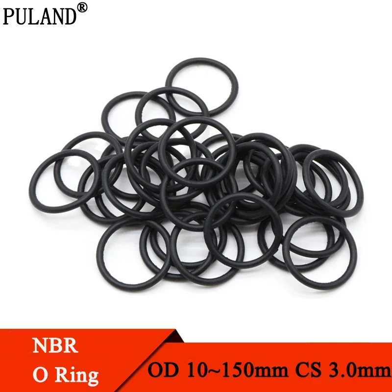 

10Pcs Black O Ring Gasket CS 3mm OD 10mm ~ 150mm NBR Automobile Nitrile Rubber Round O Type Corrosion Oil Resist Sealing Washer