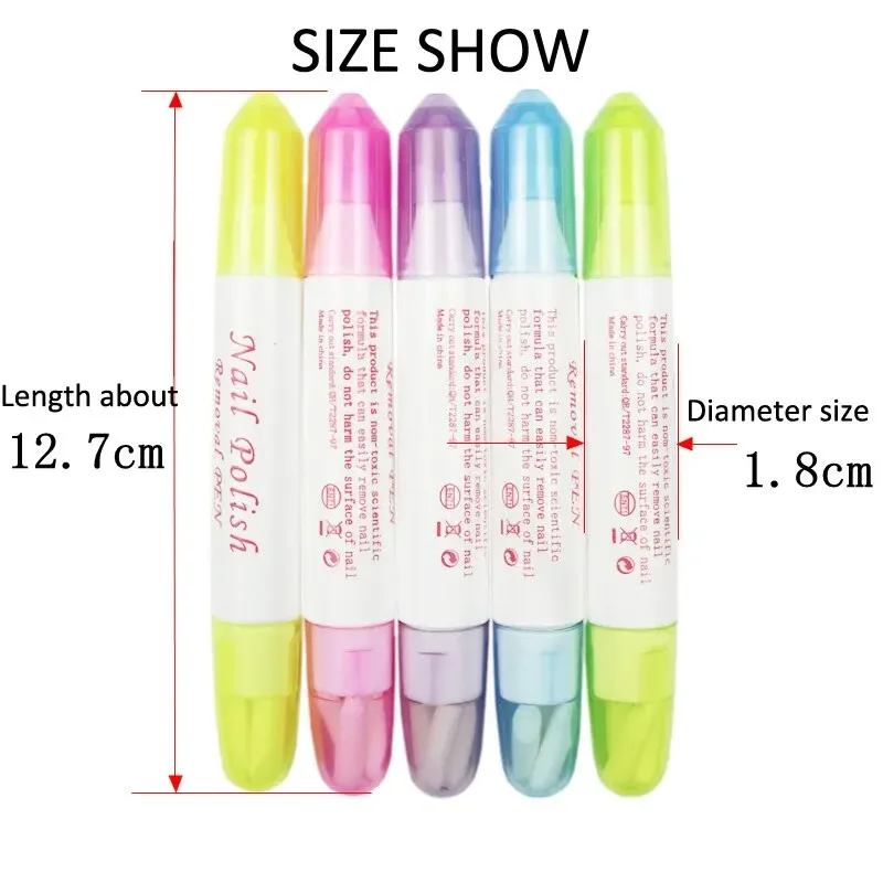 2 stücke Nagellack entferner Stifte UV Gel Nagellack entferner Reiniger Stift Maniküre Werkzeug mit 3 Stift köpfen durch zufälligen Korrektor Bleistift