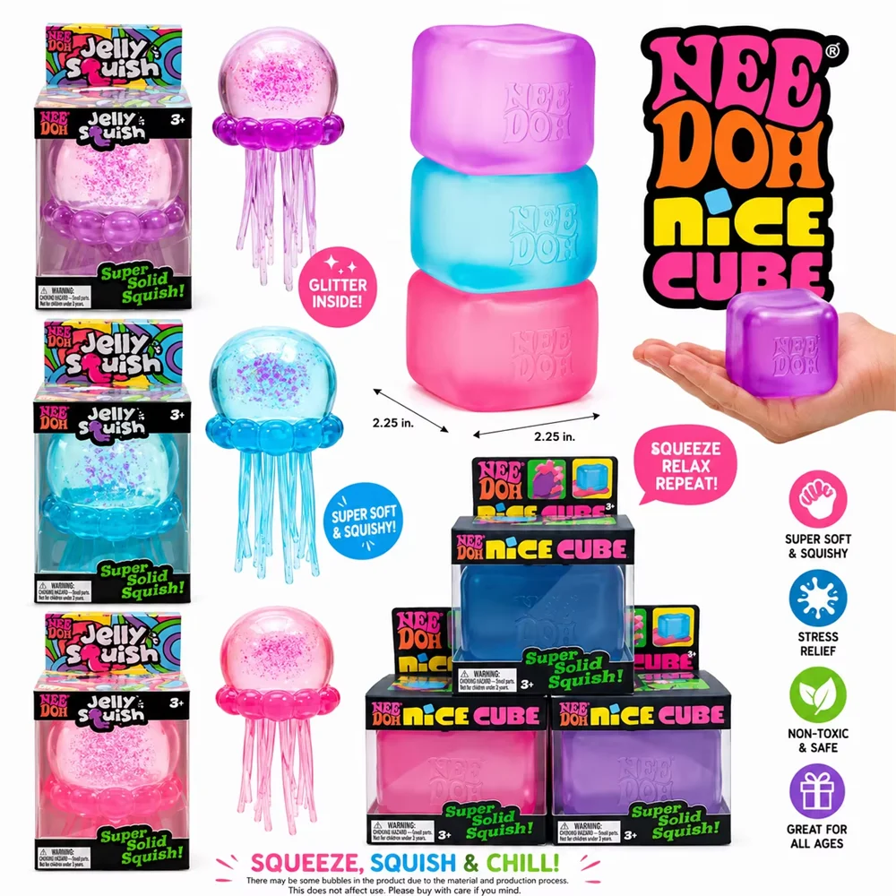 Schylling Nee Doh Nice Cube Nice-Sicle Sensory Toy, Stress Relief Squishy Squeeze Cube, Calming Fidget for ADHD & Focus - view 3