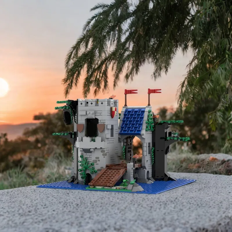 766 stücke MOC Fantasie Wald Forestmens Turm Holz Struktur DIY Modell Bausteine Geburtstag Spielzeug Geschenk