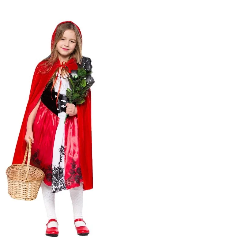 loween Costume Women's Role-plang Wolf andmother Little Red Riding Hood Cosplay Outfit ay Wolf Performance Costume