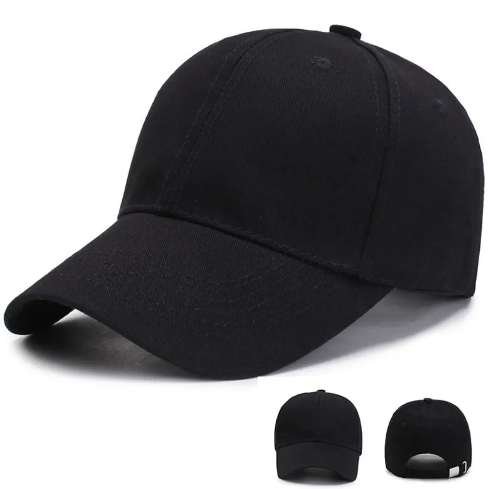 Casual Cotton Baseball Cap UV Protection Solid Color Sports Cap Breathable Wide Brim Peaked Cap for Men Women