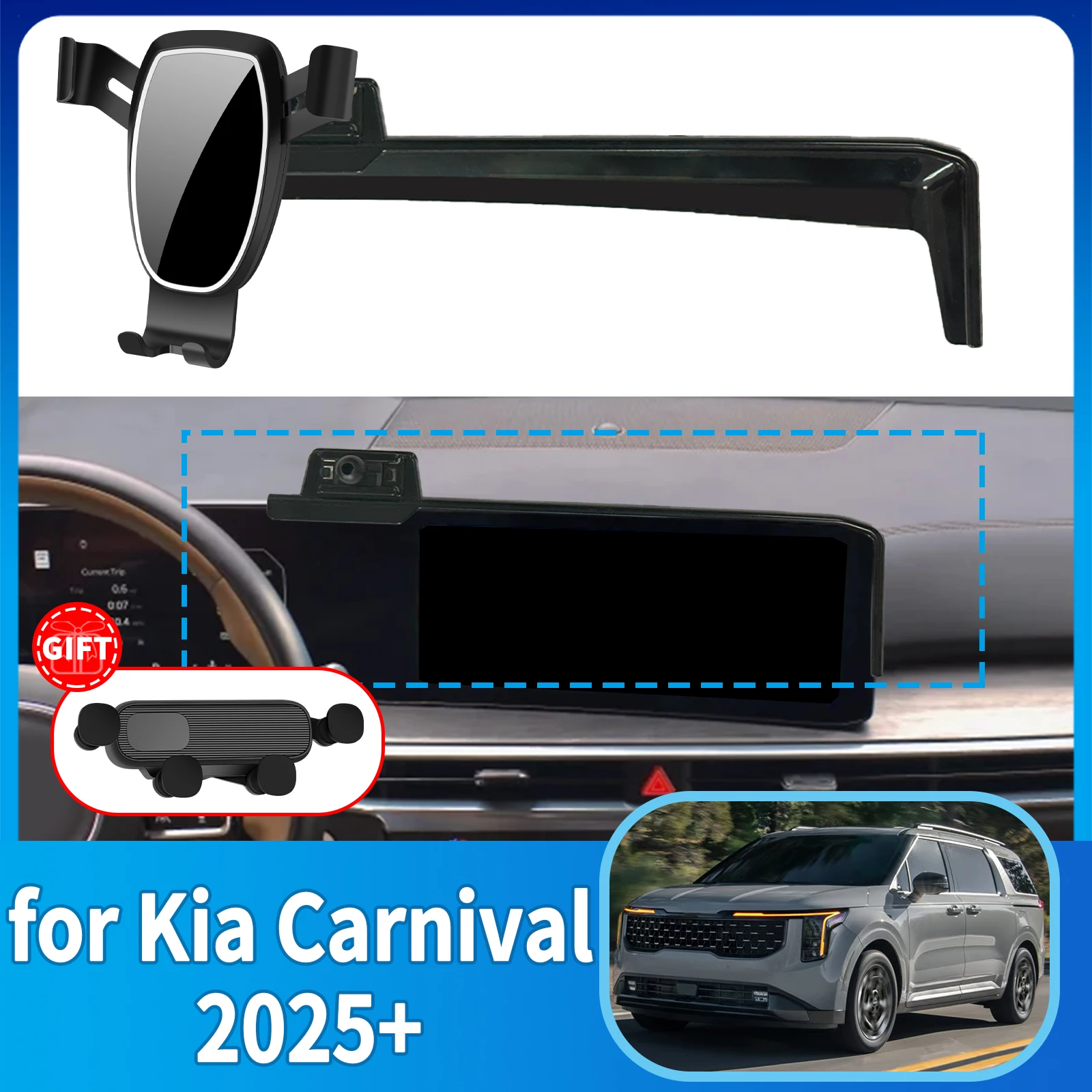 

fit for Kia Carnival KA4 2025 2026 2027 ​​​​Anti-Shake Screen Base Phone Holder Mount Stand ​​ Dedicated Car​​ accessoires
