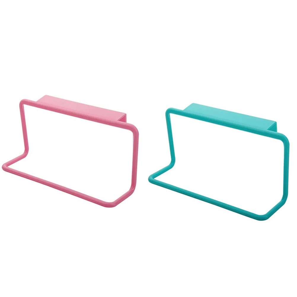 2pcs Towel Rack Door Back Hanging Shelf For Kitchen Bathroom Cabinet Drawer Rag Hanger Duster Cloth Holder Towel Shelf Storage