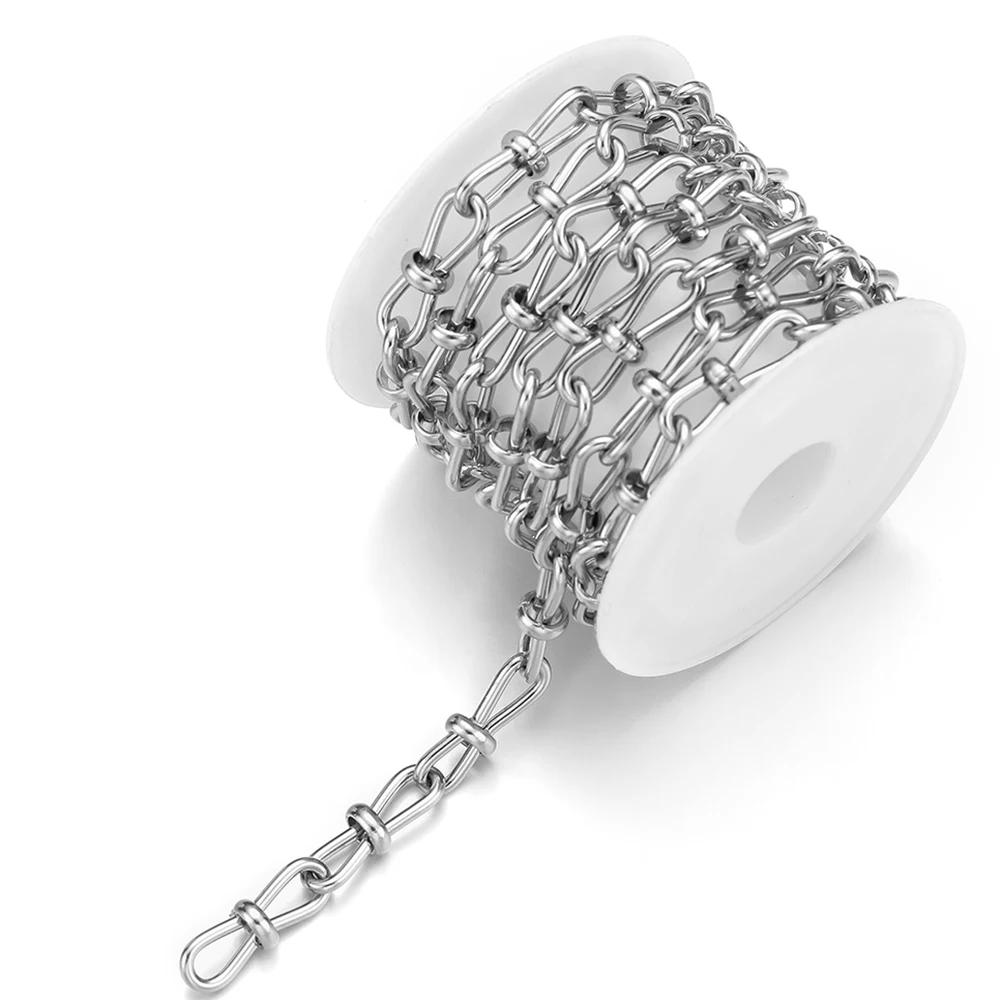 Cadenas grandes de acero inoxidable 304 con nudo grueso, accesorios para hacer joyas, collares de Hip Hop, suministros para pulseras, 1 metro